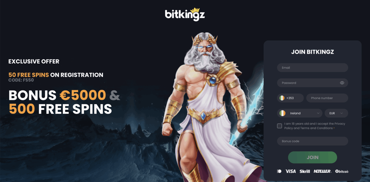 Bitkingz casino offer 50 Free Spins No Deposit for Irish Casino Players. Bitkingz No Deposit Bonus