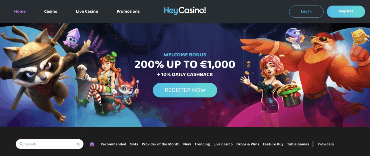 Heycasino Bonus 200% match up to &euro;1000