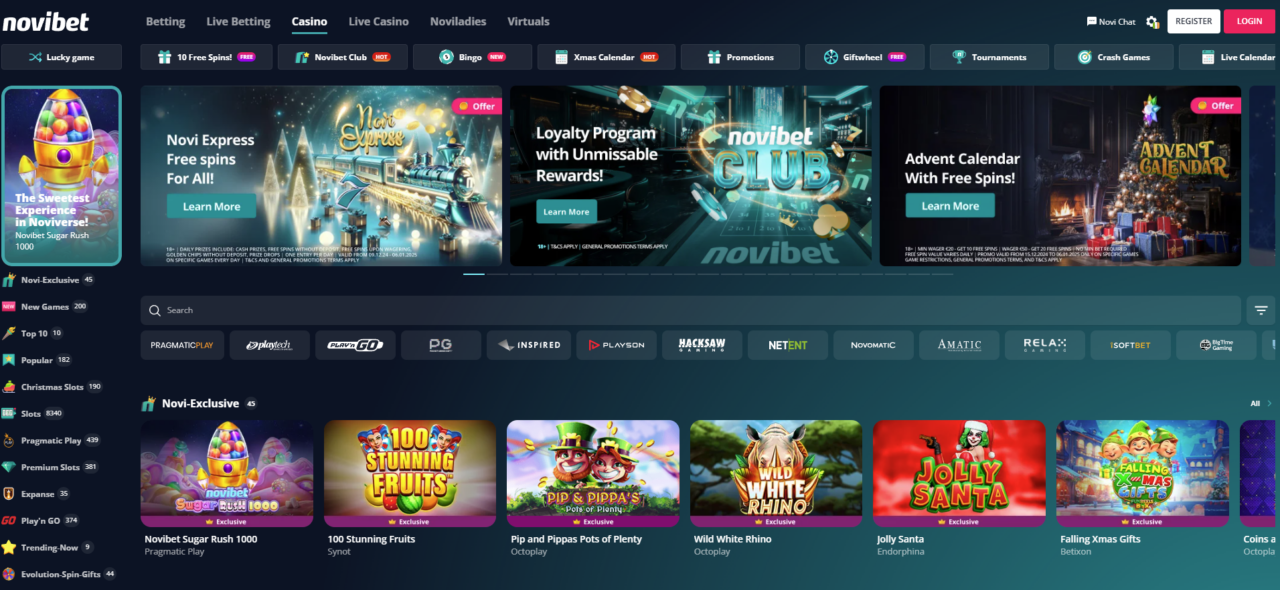 Novibet casino games